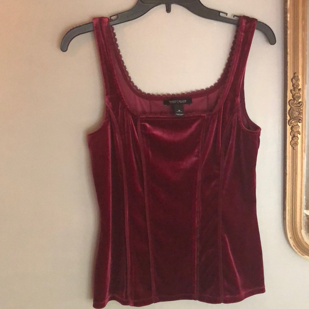 💃White House Black Market velvet bustier cami